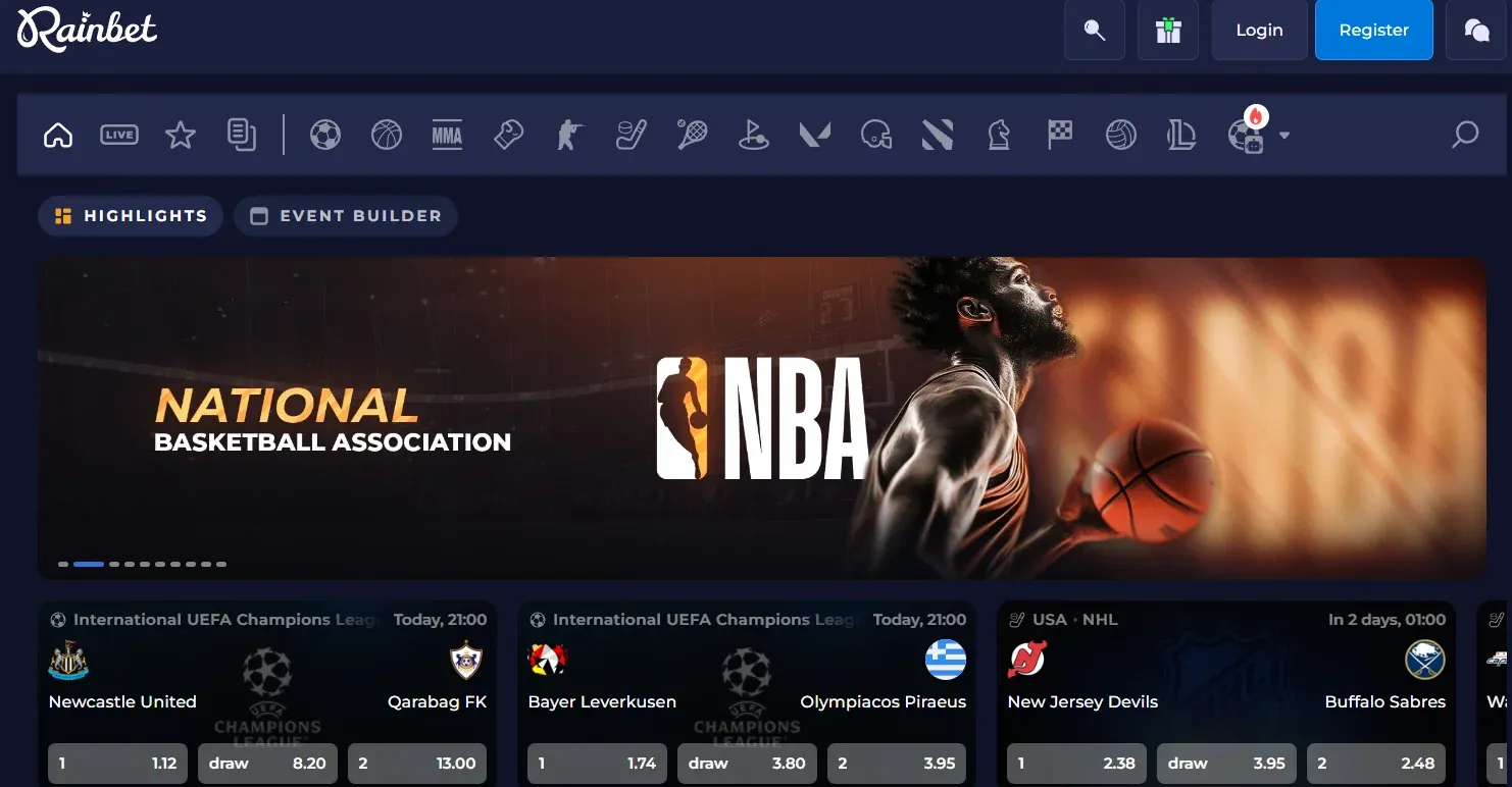 sport rainbet casino